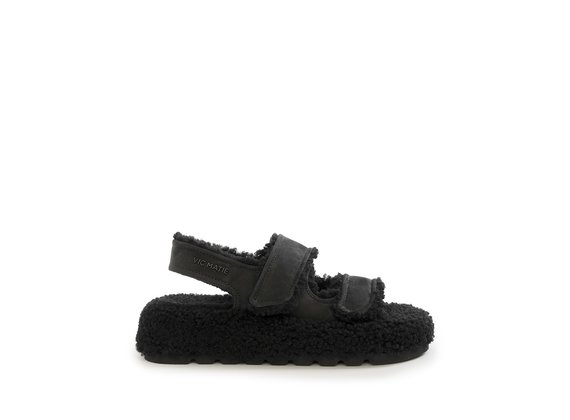 Teddy black sandals - Black