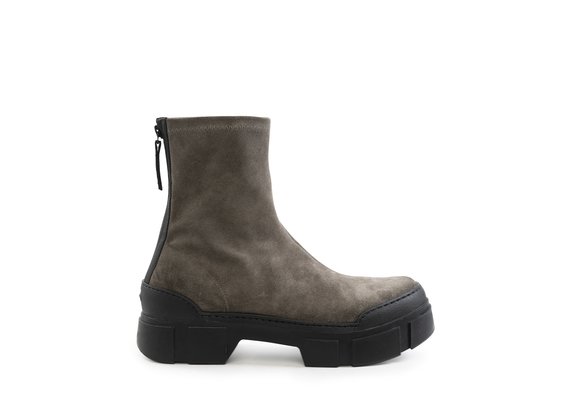 Men's Roccia clay-grey split leather ankle boots