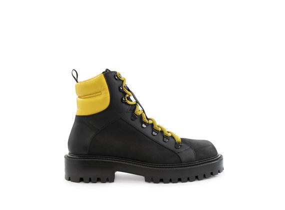 Men's black/yellow walking shoes - Noir / Jaune