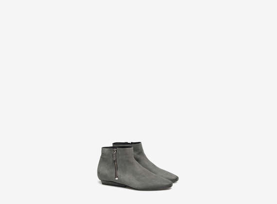 Ankle boots with side zip - Grey