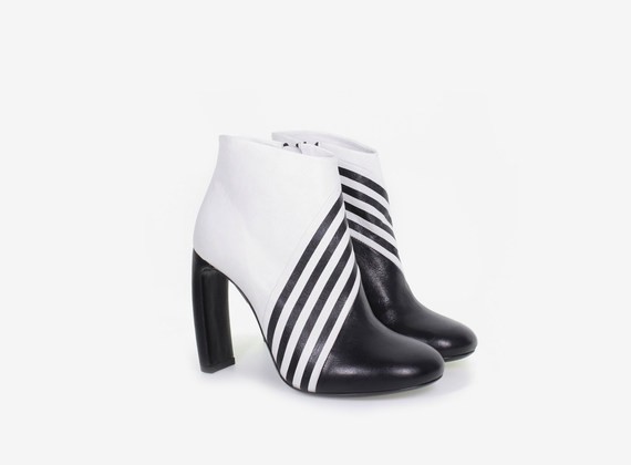 Optical low ankle boot with internal zip