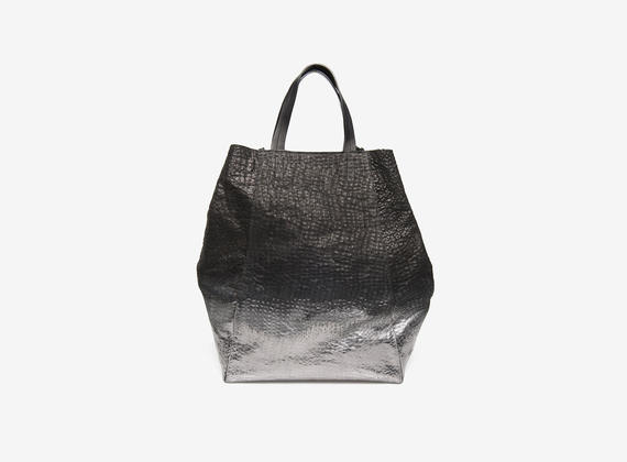 Metallic shopping bag - Black / Silver