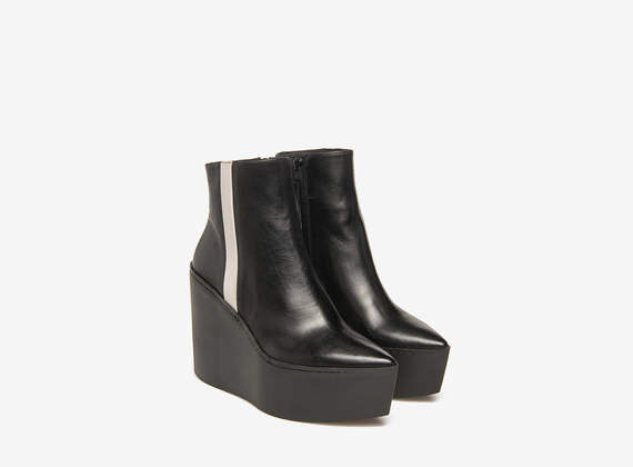 Rubber wedge ankle boots - Black