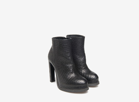 Black mini platform ankle boots - Black