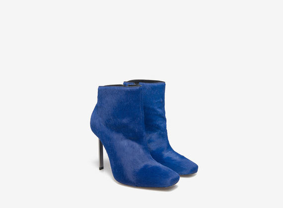 Pony ankle boots with metal heels - Blue