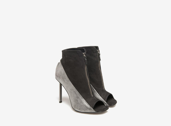 Ankle boots on metal heels - Black / Silver