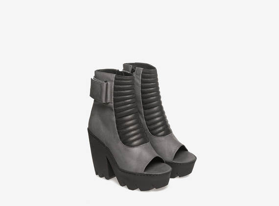 Biker style ankle boots - Grey