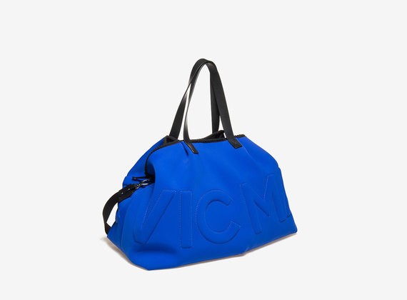 Shopping bag logo trapuntato - Blu
