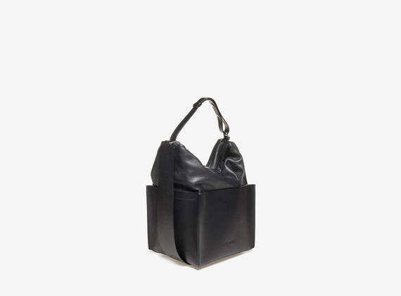 Beuteltasche mit quadratischem Boden - Black