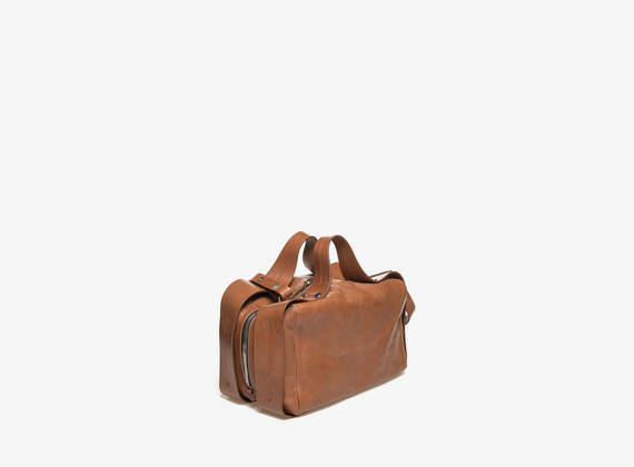 Cognac-colour rectangular satchel