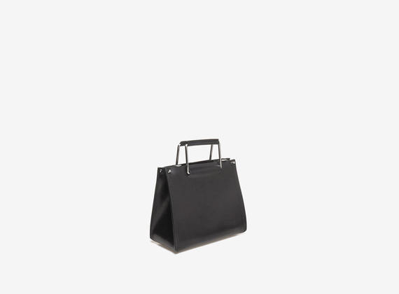 Mini bag with rigid metal handle - Black