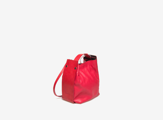 Red mini strap satchel - Red