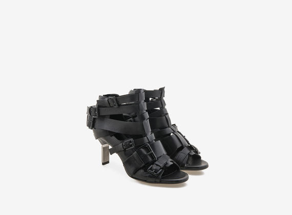 Multi buckle sandal - Black
