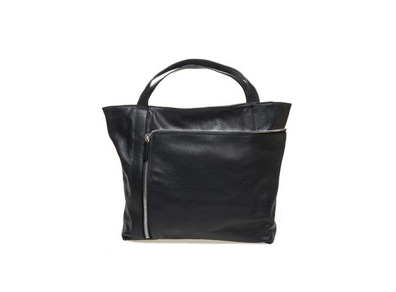 Shopping bag with maxi zip - Black