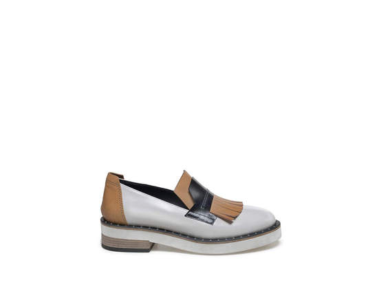 Colour block loafer - Ice / Leather