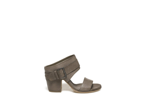 Military green sabots with shell-shaped heel - Military Green