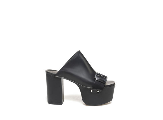 Sabots with buckle and maxi platform - Black