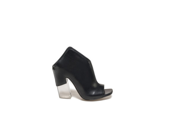 Sabot spuntato con tacco plexi - Nero