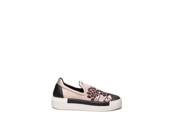 Slip-on en satin poudre de riz - Multicolore