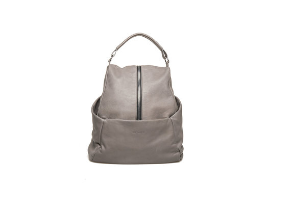 Dove grey leather backpack