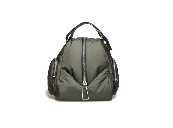 Small backpack in military-green fabric