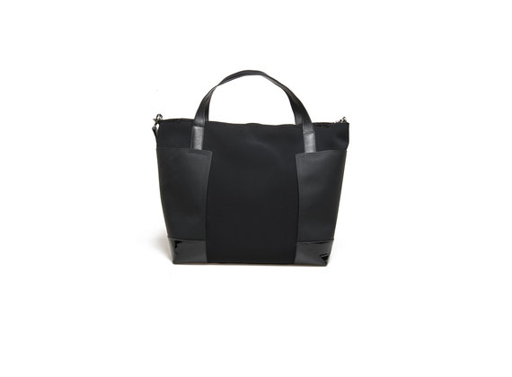Shopping bag nera in neoprene - Nero