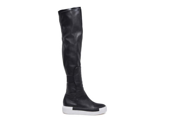 Over the knee boots with rubber contrast sole