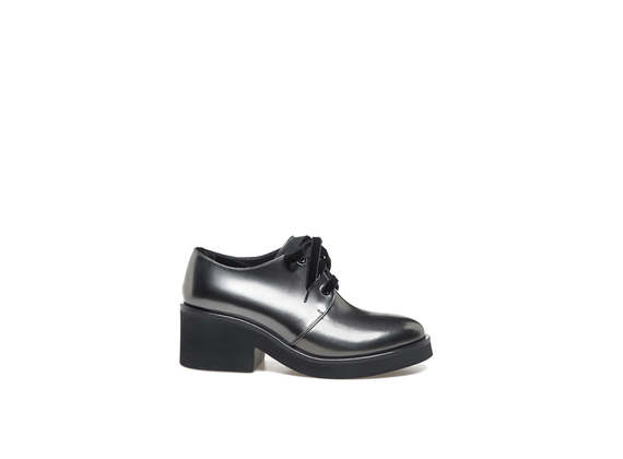 Dernys en cuir métallisé acier - Gris Métallisé
