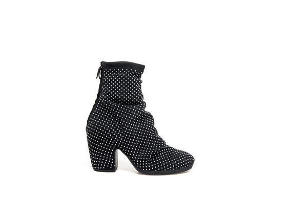 Stretch booties with micro-studs all over - Black
