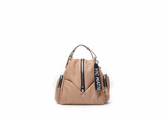 Mini zainetto Carol con zip centrale rosa - Cipria