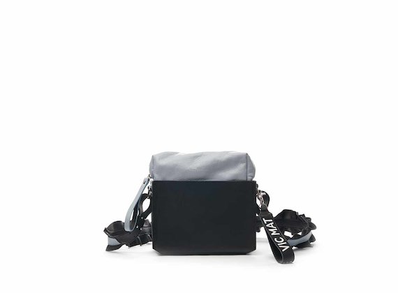 Jodi shoulder bag with ruched shoulder straps - Black / Light Blue
