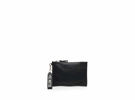 Madeline black nappa leather clutch bag - Black