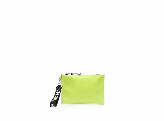 Madeline neon yellow nappa leather clutch