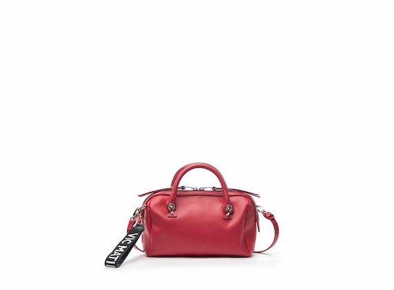 Peggy fuchsia leather mini bowler bag - Red