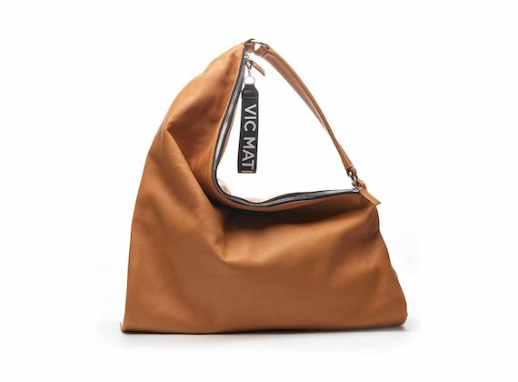 Luna bag with multicoloured folds - Brown