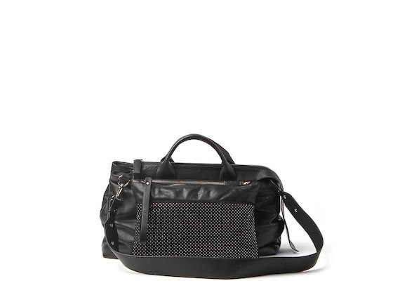 Lena<br />bowler bag with studded clutch - Black