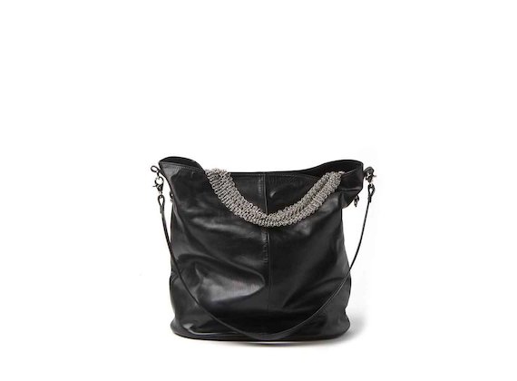 Anais<br />shopper bag with metallic mesh handle