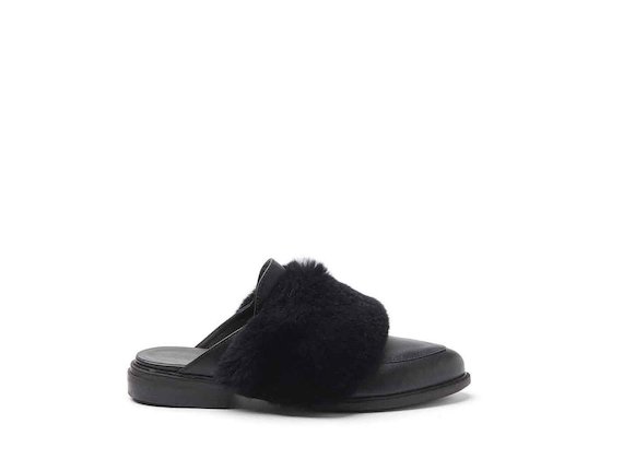 Slip-ons with fur band - Black