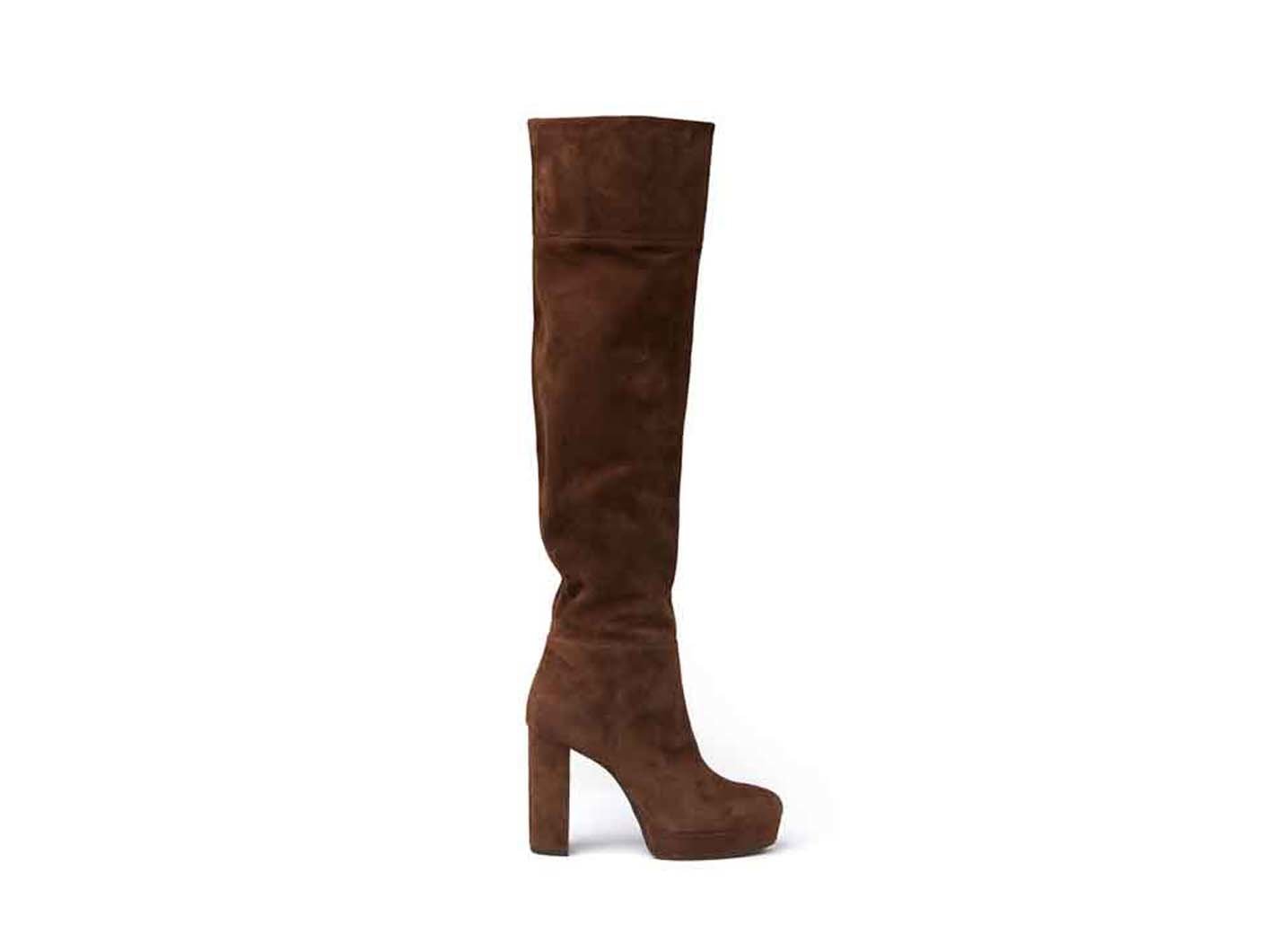 Cognac-Coloured Leather Thigh-High 