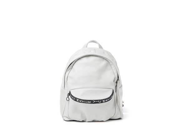 Amal<br>Petit sac à dos blanc avec logo en relief