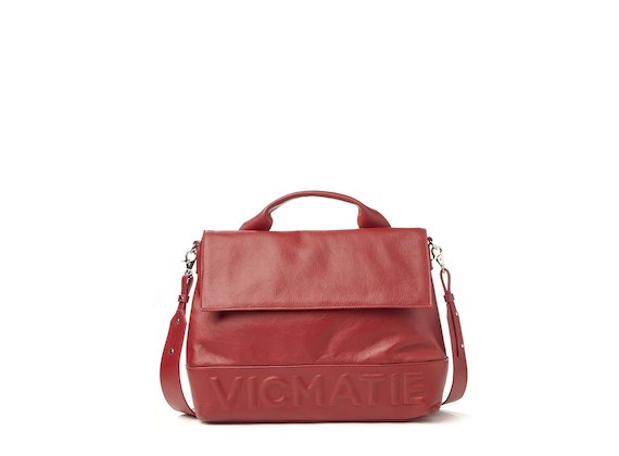 Nora<br>Red 3D logo satchel