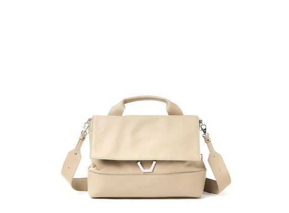 Nora<br>Dove grey satchel with metal ring
