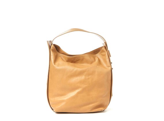 Demetra<br>Leather 3D logo bag - Brown