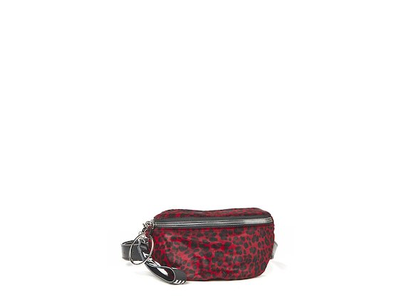 Ginger<br>Red leopard print bum bag with maxi ring - Multicoloured