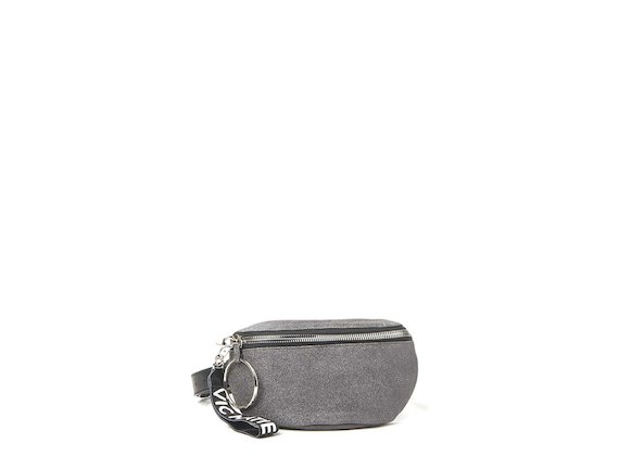 Ginger<br>Glitter black bum bag with maxi ring
