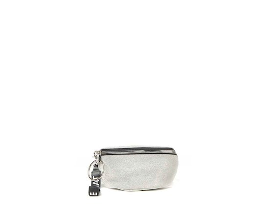 Ginger<br>Glitter silver bum bag with maxi ring - Silver
