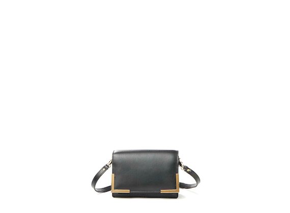 Talita<br>Mini bag with metal corners - Black