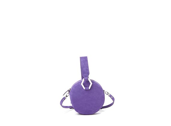 Rania<br>Purple round mini bag with metal accessory