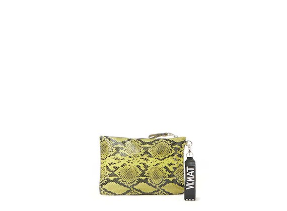 Madeline<br>Yellow snakeskin-effect clutch - Yellow
