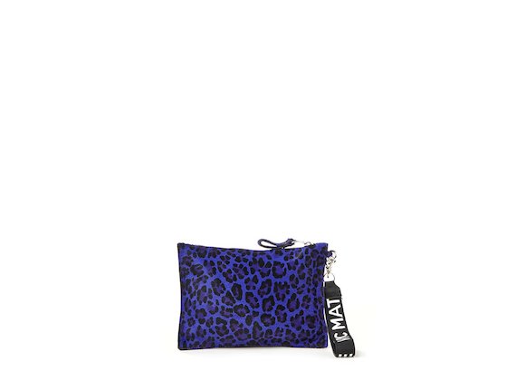 Madeline<br>Purple leopard-print clutch